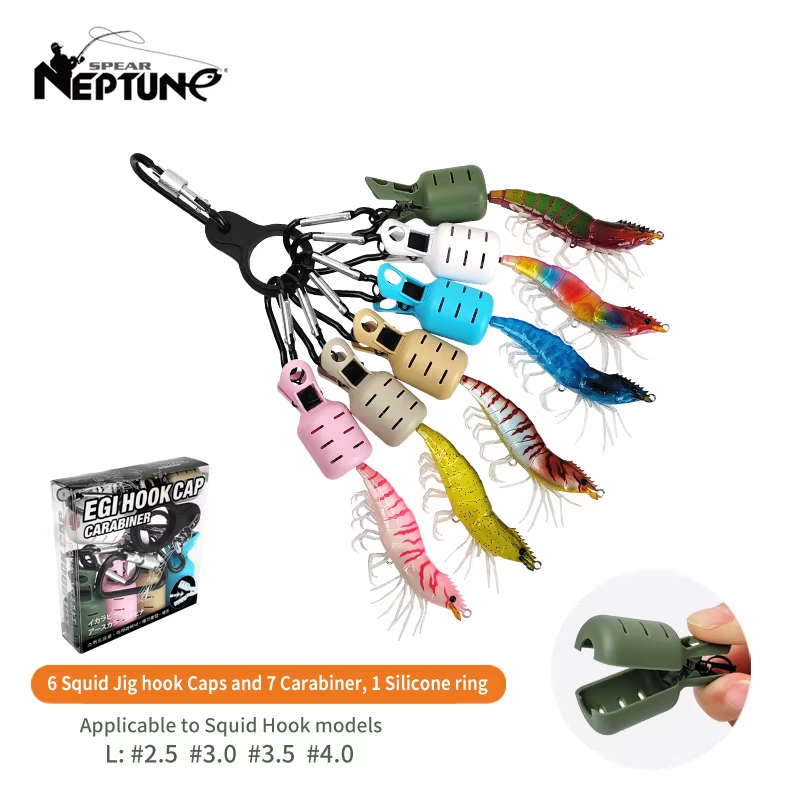 Fishing Hook Jig - 6pcs Colorful Squid Jig Hook Cap