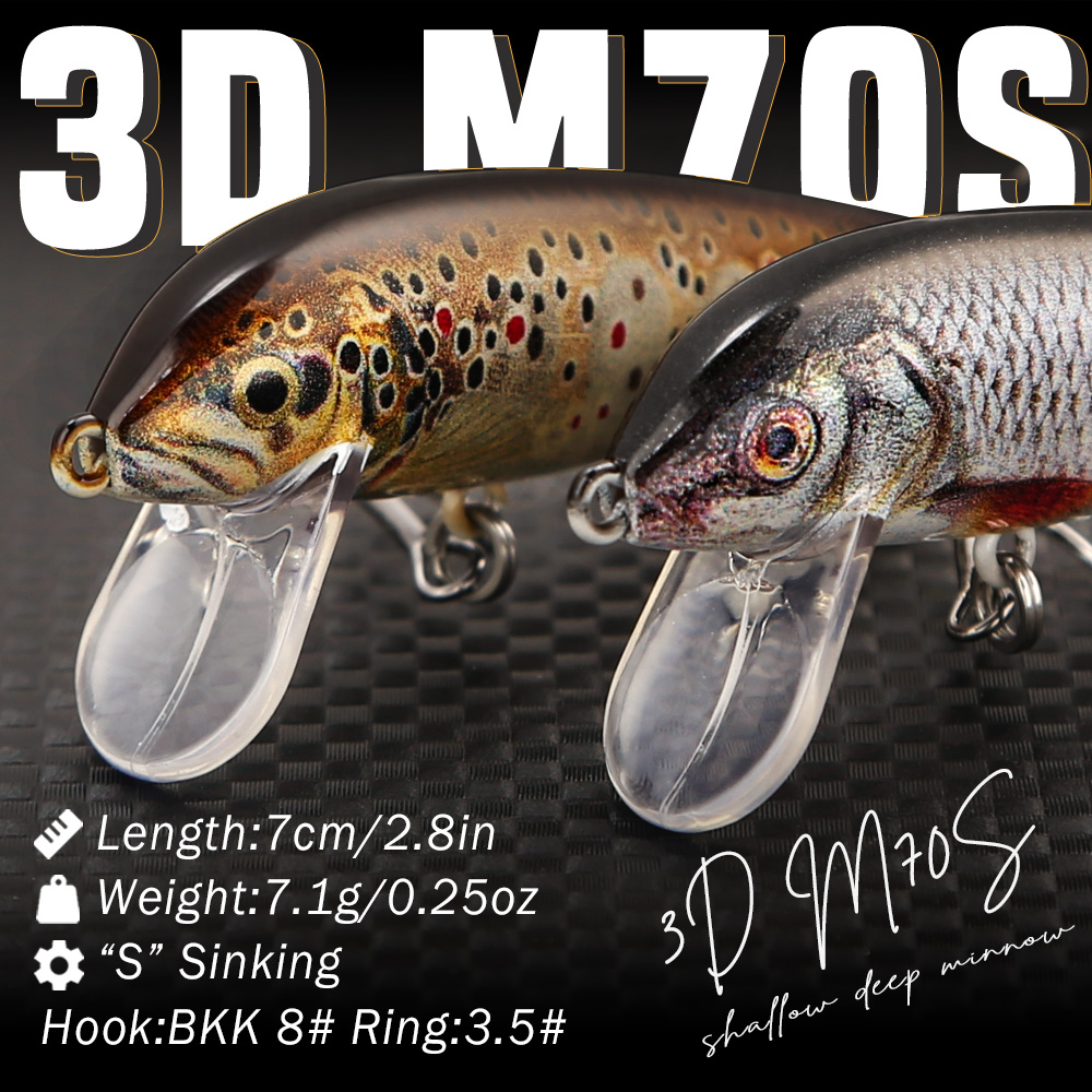 B&U Sinking Minnow Fishing Lur - Fishing Hook Treble 评论和价格