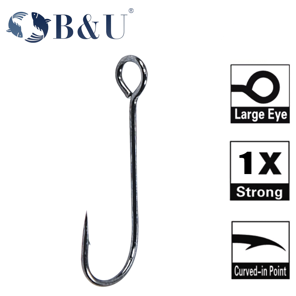 B&U 20pcs Fishing Hook Big Eye - Fishing Hook Barbless 评论和价格