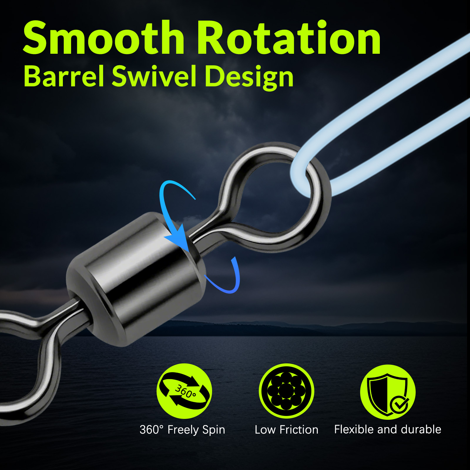 Fishing Rolling Barrel Swivel  - Fishing Hook Barbless 评论和价格